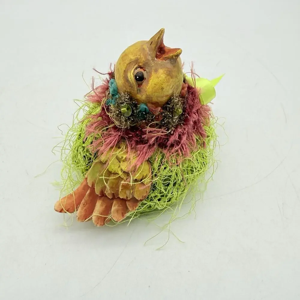 Handmade Ceramics Bird With Bean Bag Bottom Made In Philippines Easter Rare